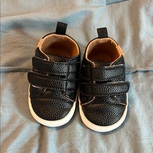 Black Baby Shoes with Velcro Straps, like new